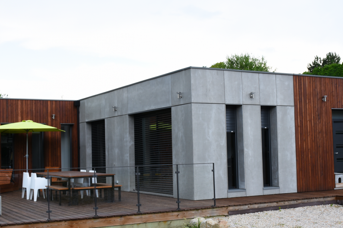 terrace of design wooden house saint romain lachalm