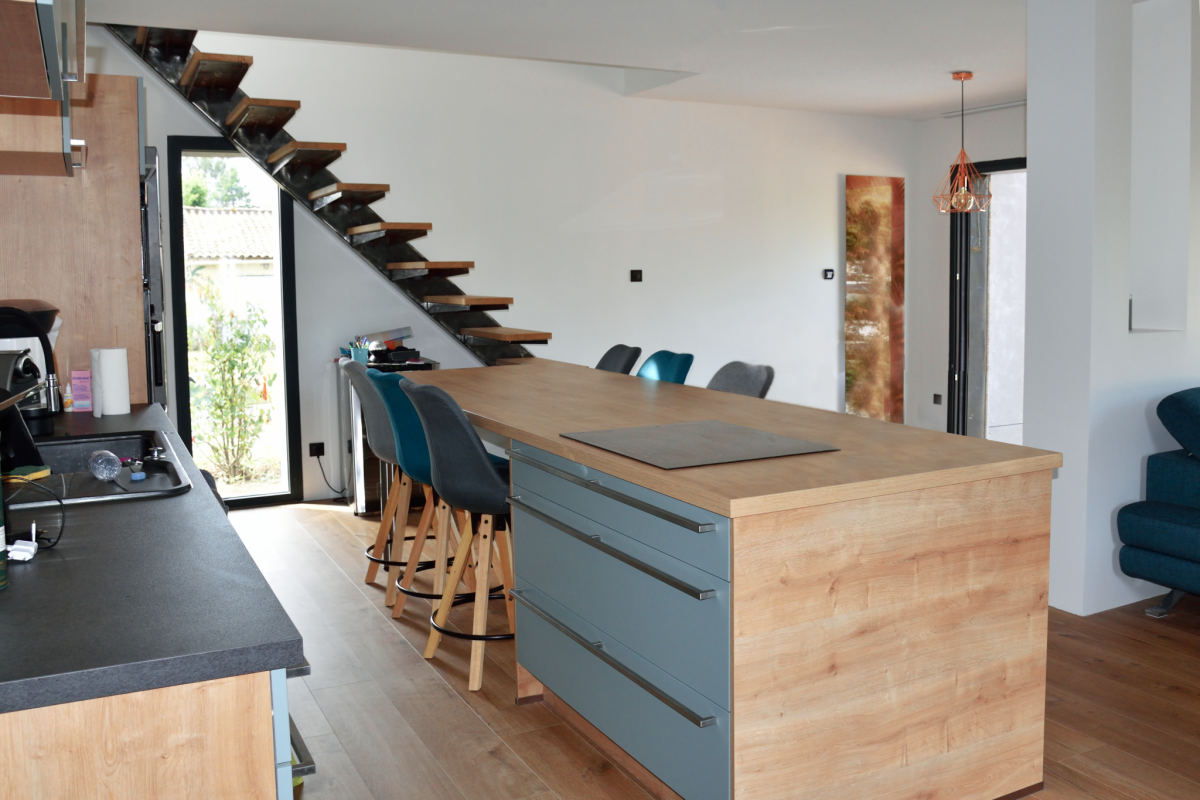 kitchen in a wooden house in Occitanie
