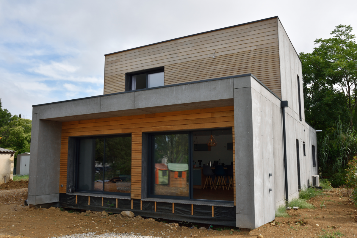 facade of design wooden house in Occitanie