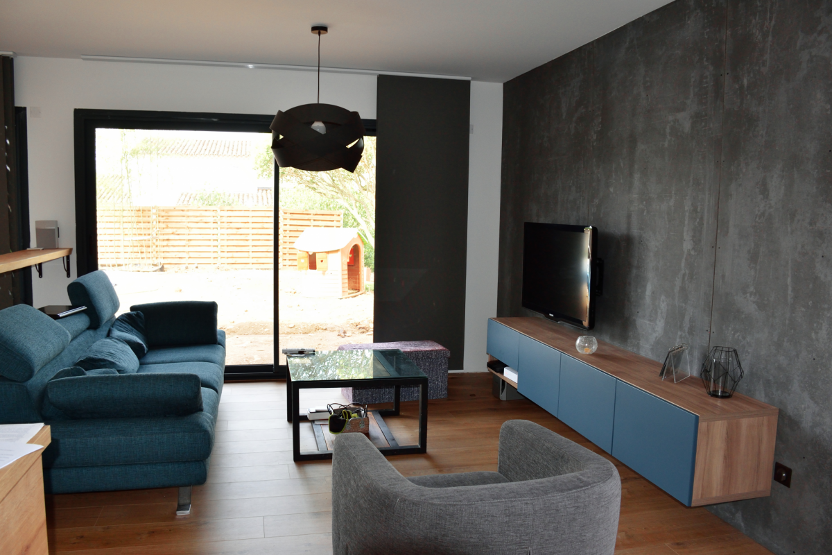 livingroom in a design house in Occitanie